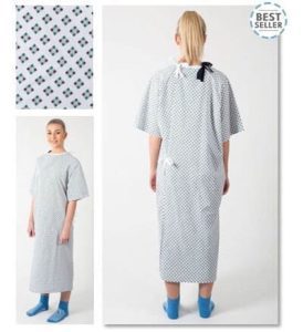 Lapover patient hospital gown