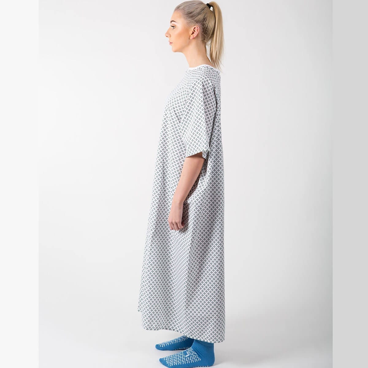 Hospital pullover gown - side view