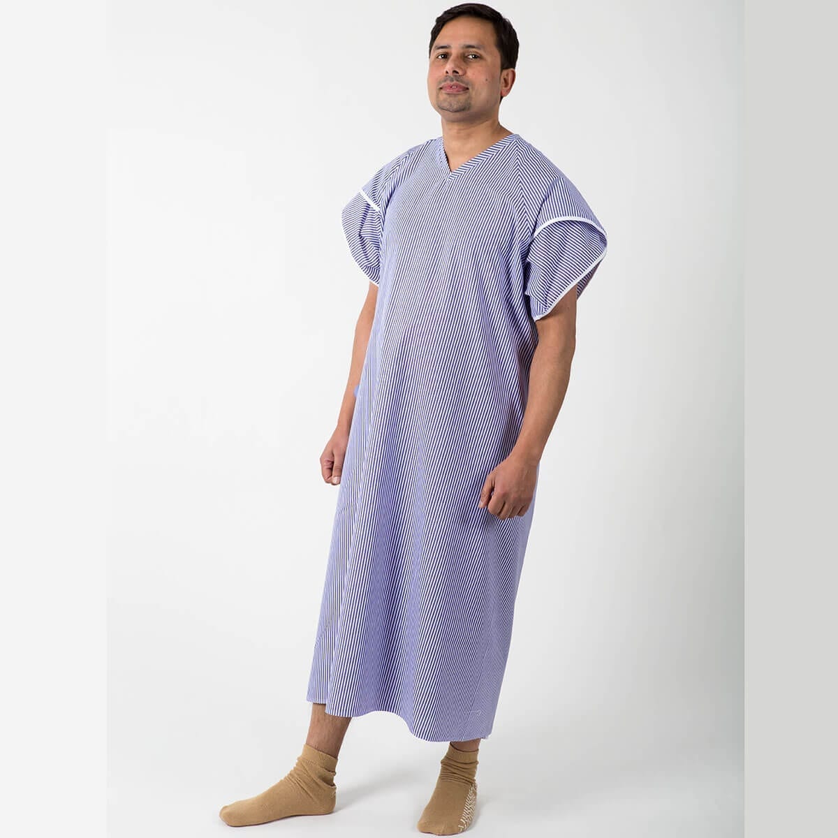 Hospital dignity gown - front view, tied at back