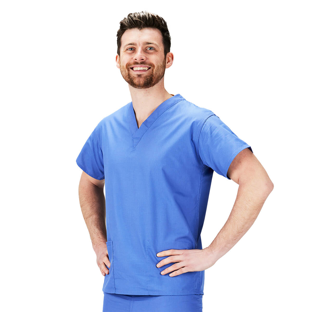 Mid Blue Scrub Suit Tops Nhs Uniforms Interweave Healthcare 1436