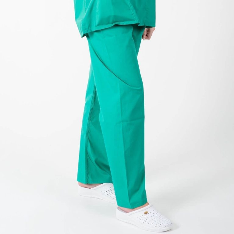 green scrub trousers