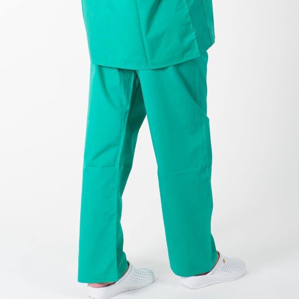 green scrub trousers