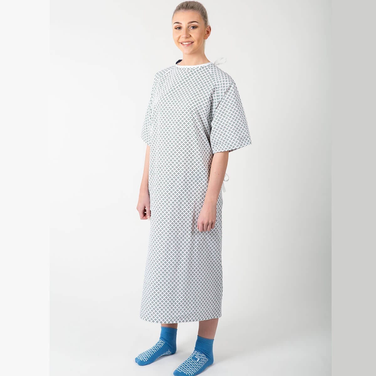 Hospital lapover gown - front view