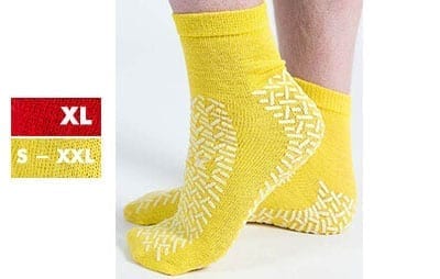 Fall prevention socks, double tread in bright colours