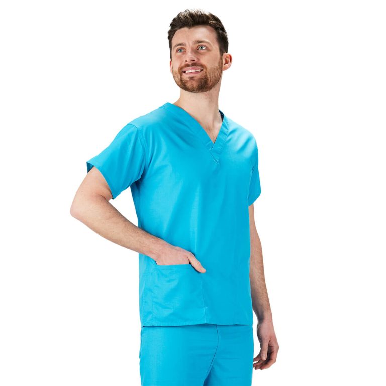 Scrub tunic top turquoise - Image 4