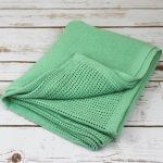 Flame retardant green polyester cot blanket