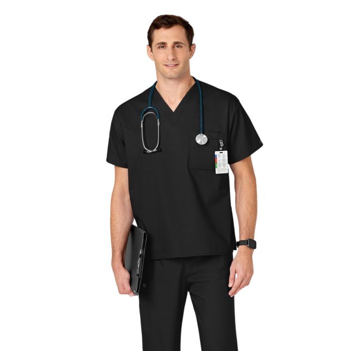 WonderWORK Unisex V Neck Scrub Top - Image 5