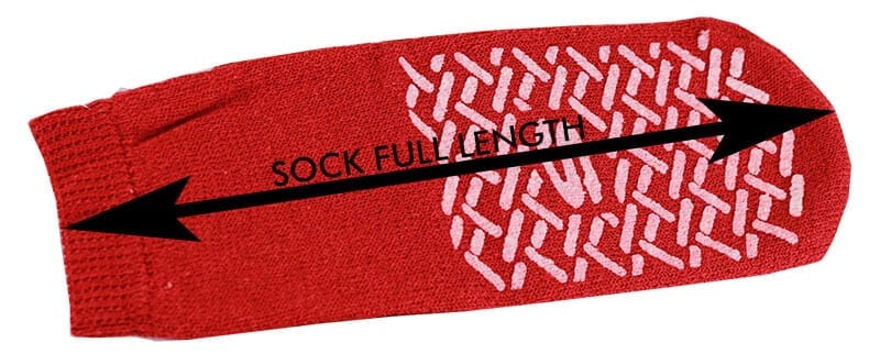 Hospital Socks Non Slip Double Tread Gripper Socks, Red Pack Of 3