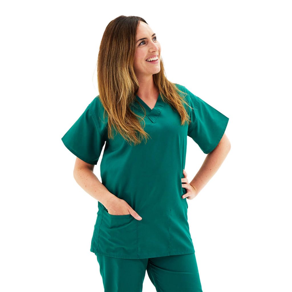 Hunter Green Scrubs Top Interweave Healthcare UK