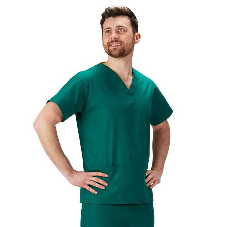 Hunter green scrub top - Image 4