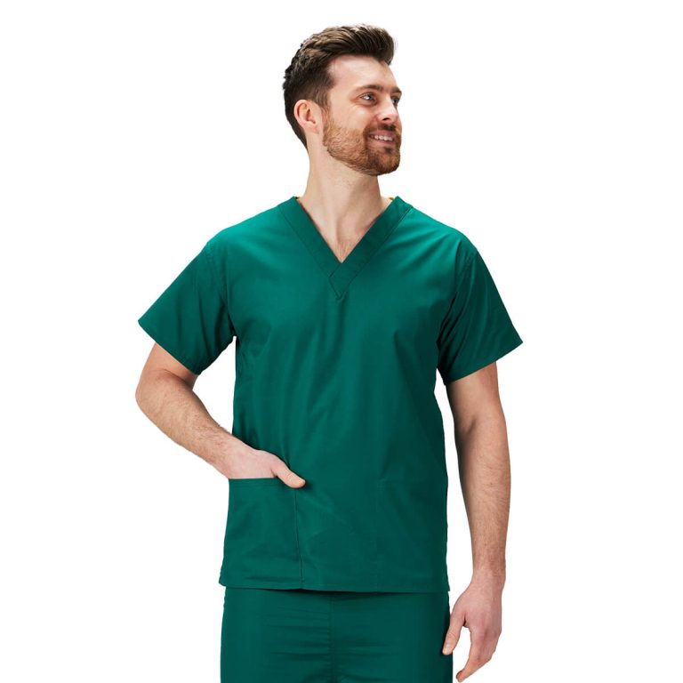 Hunter green scrub top - Image 3