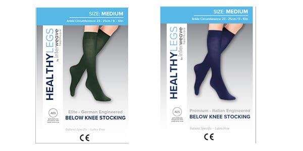 Choose between German engineered socks (green) or Italian engineered socks (navy)