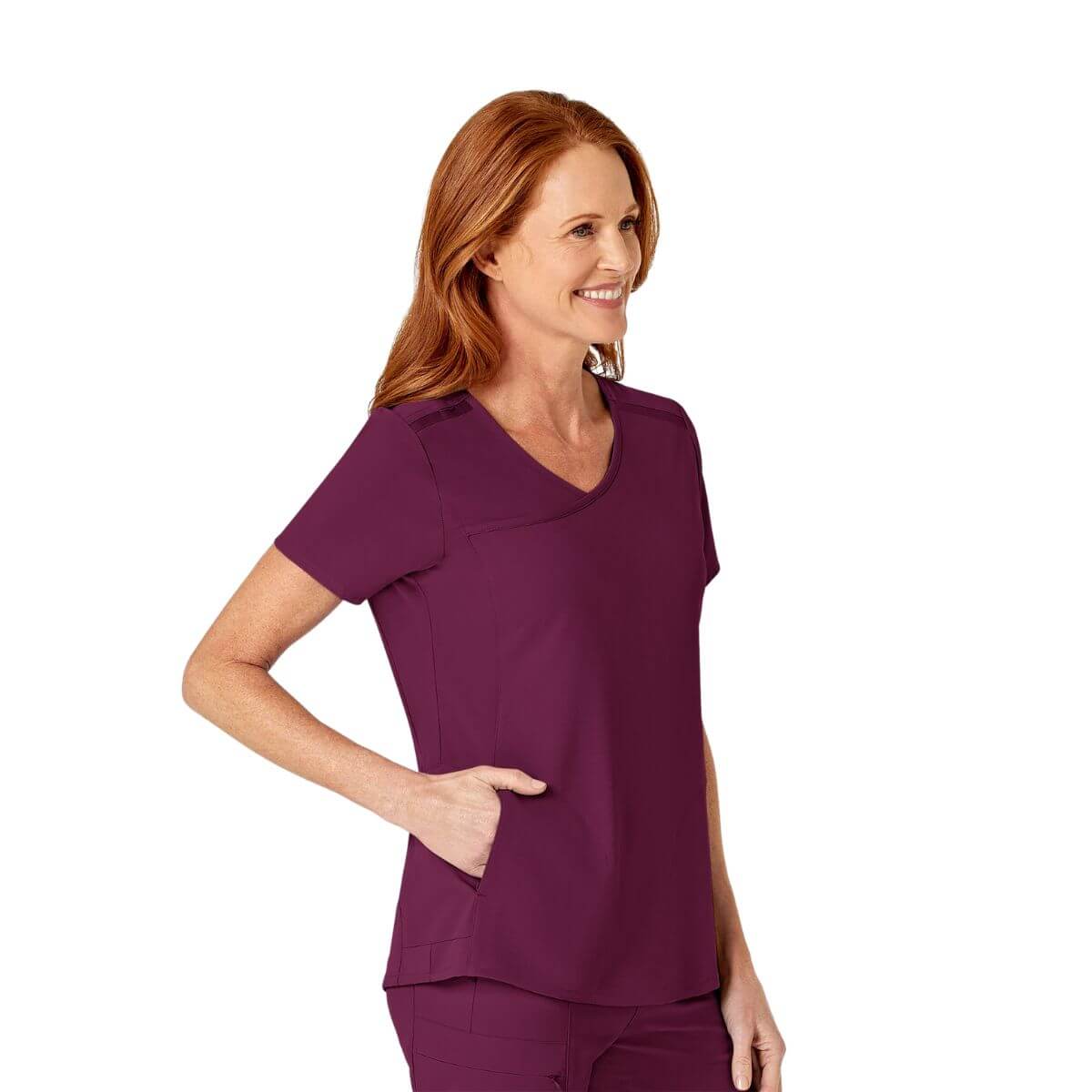 Women’s Mock Wrap Scrub Top, available in 7 colours