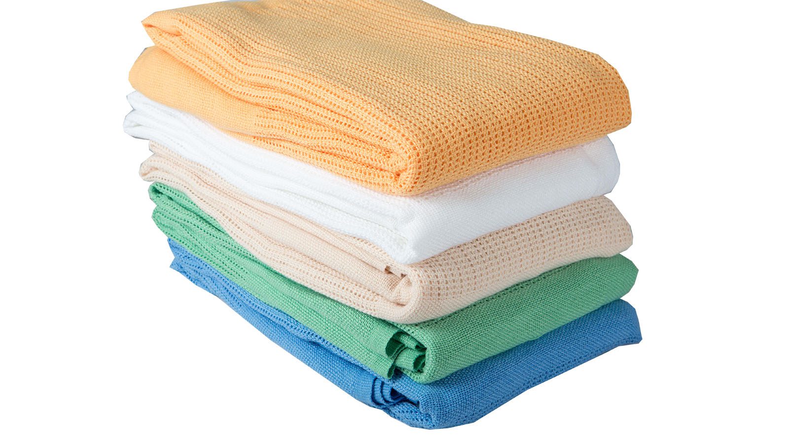 Polyester cellular blankets in 5 colours