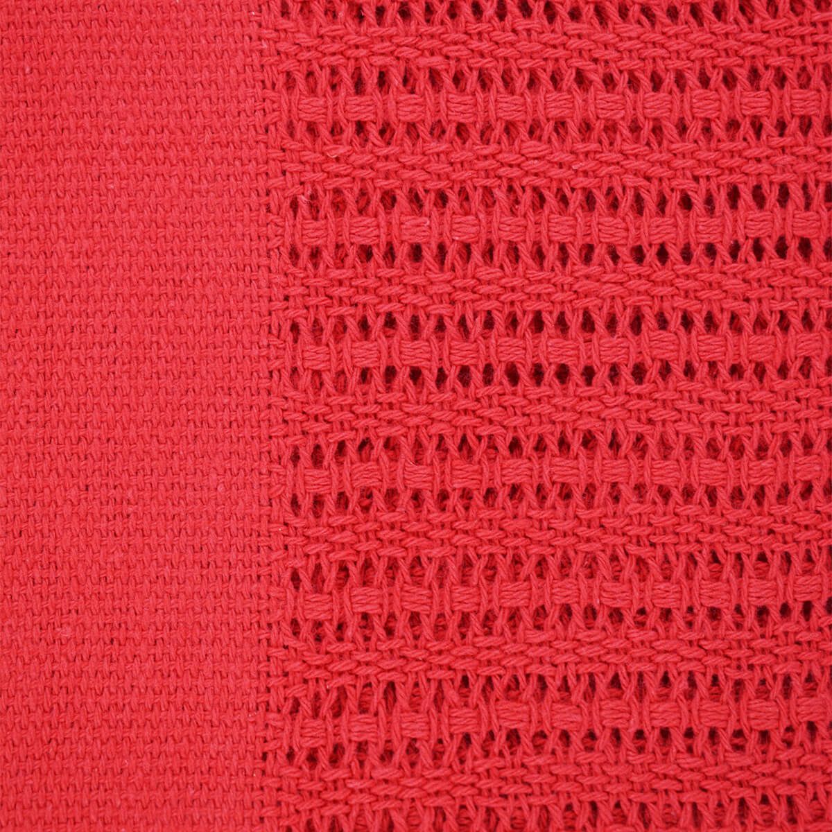 Red Cotton Cellular Blanket - Image 7