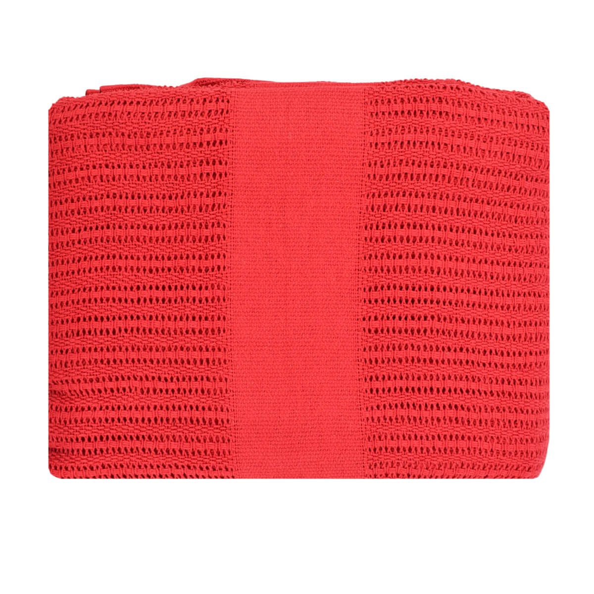 Red Cotton Cellular Blanket - Image 3